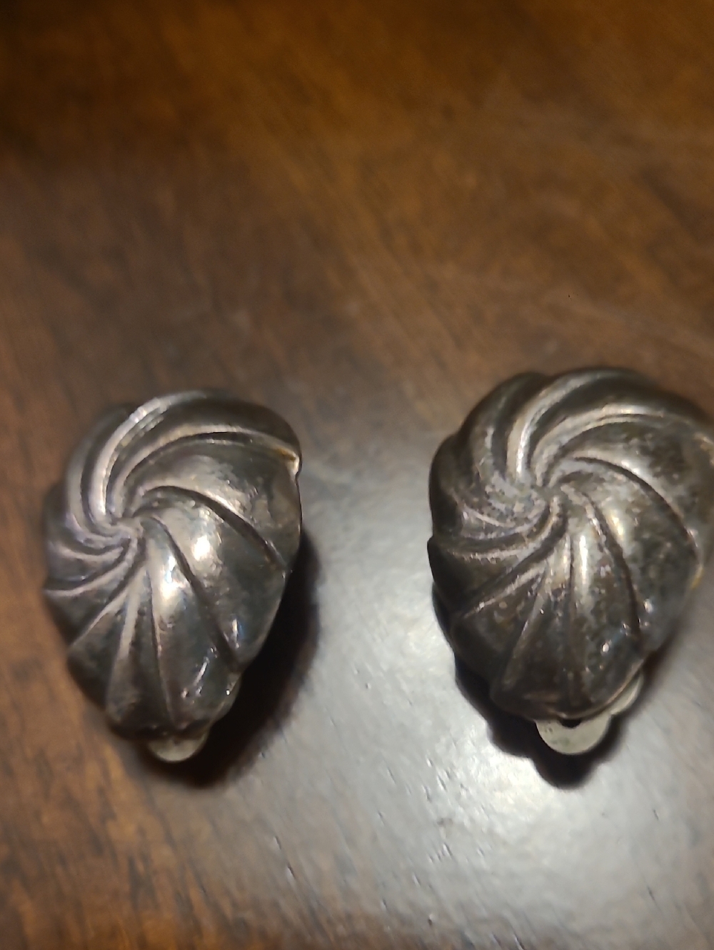 Sterling Swirl Clip Earrings
